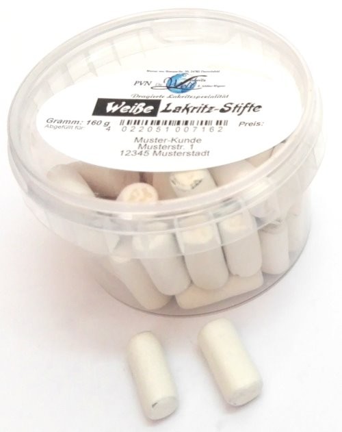 Weiße Lakritz-Stifte * 10 Dosen à 160g