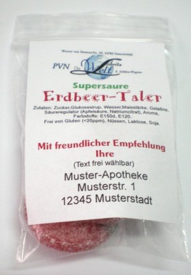 Supersaure Erdbeer-Taler * 510 Beutel à ca. 20g