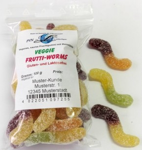 Veggie saure Frutti-Worms * 15 Beutel à 100g