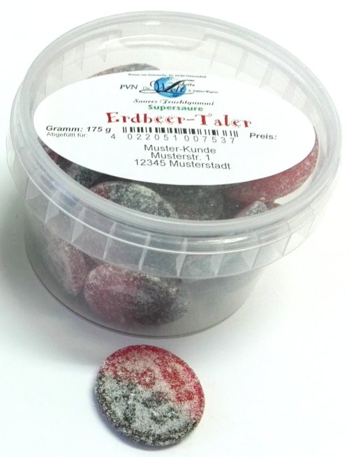 Supersaure Erdbeer-Taler * 10 Dosen à 175g