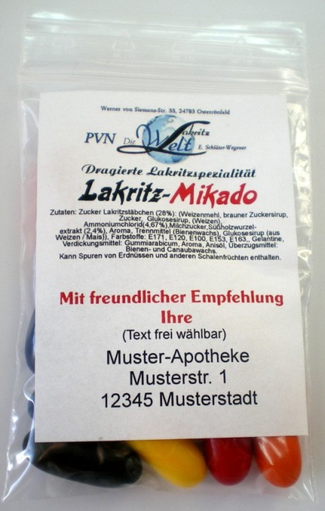 Lakritz-Mikado * 510 Beutel à ca. 20g