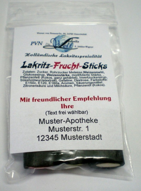 Lakritz-Frucht-Sticks * 510 Beutel à ca. 20g