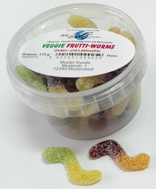 Veggie saure Frutti-Worms * 10 Dosen à 175g